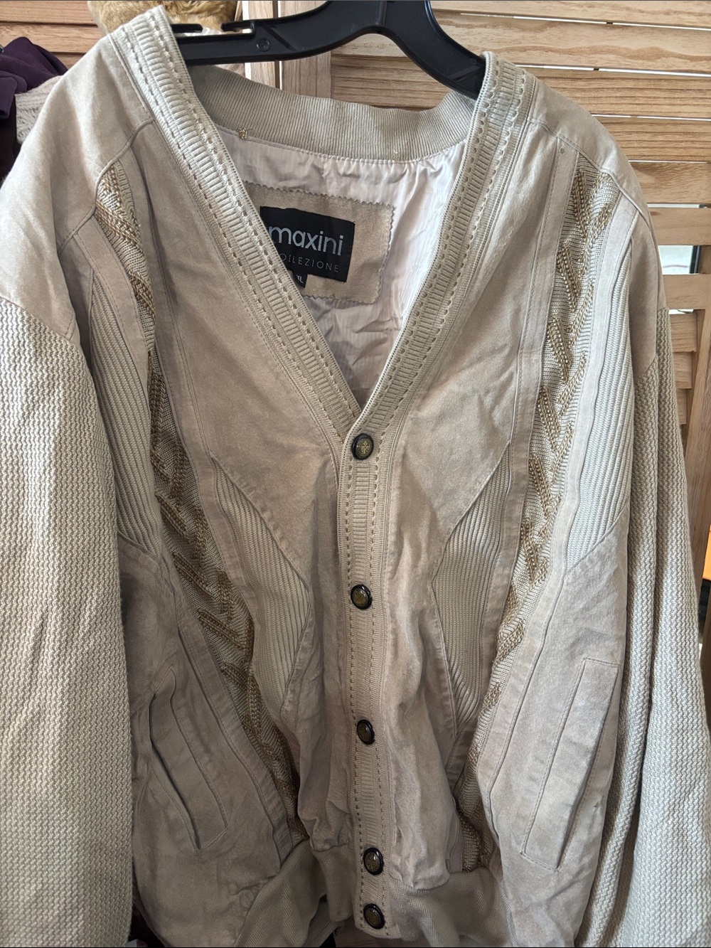 Men’s Maxini Suede Front Bomber Jacket XL
